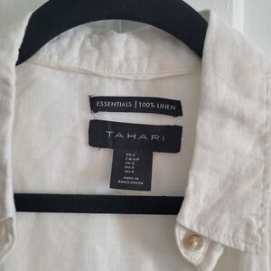 Tahari 100% Linen White Button Down